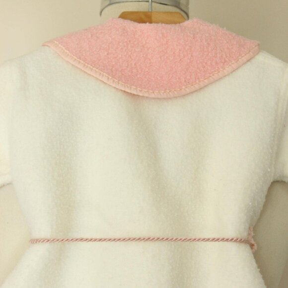 Vintage 1960s Baby Jacket With Ducks, Infant Girls Fleece Layette Clothing - Picture 10 of 10